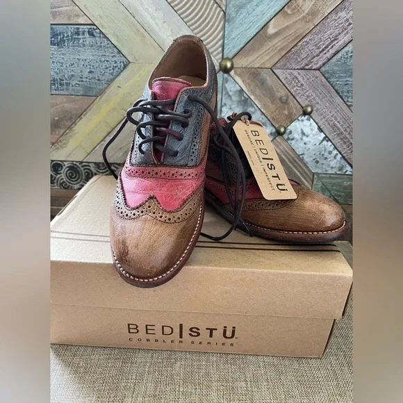 BED|STU Brown and Pink Oxford Derbys - Picture 6 of 8